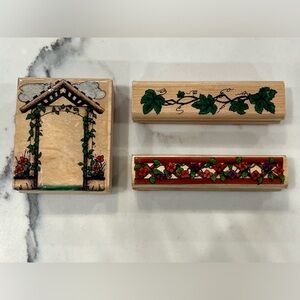 RUBBER STAMPS LOT OF 3: ‘VINES’ Stamps Bundle from Sky Kids from 1997 & 1998